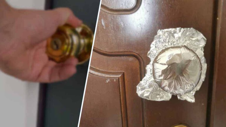 Astuces de génie  mettre le papier d’aluminium sur la poignée de la porte et découvrez le résultat surprenant !